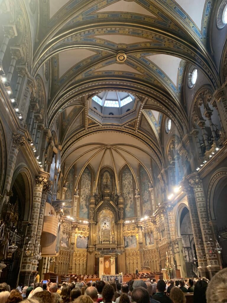 Interior of the basilica at Santa Maria de Montserrat