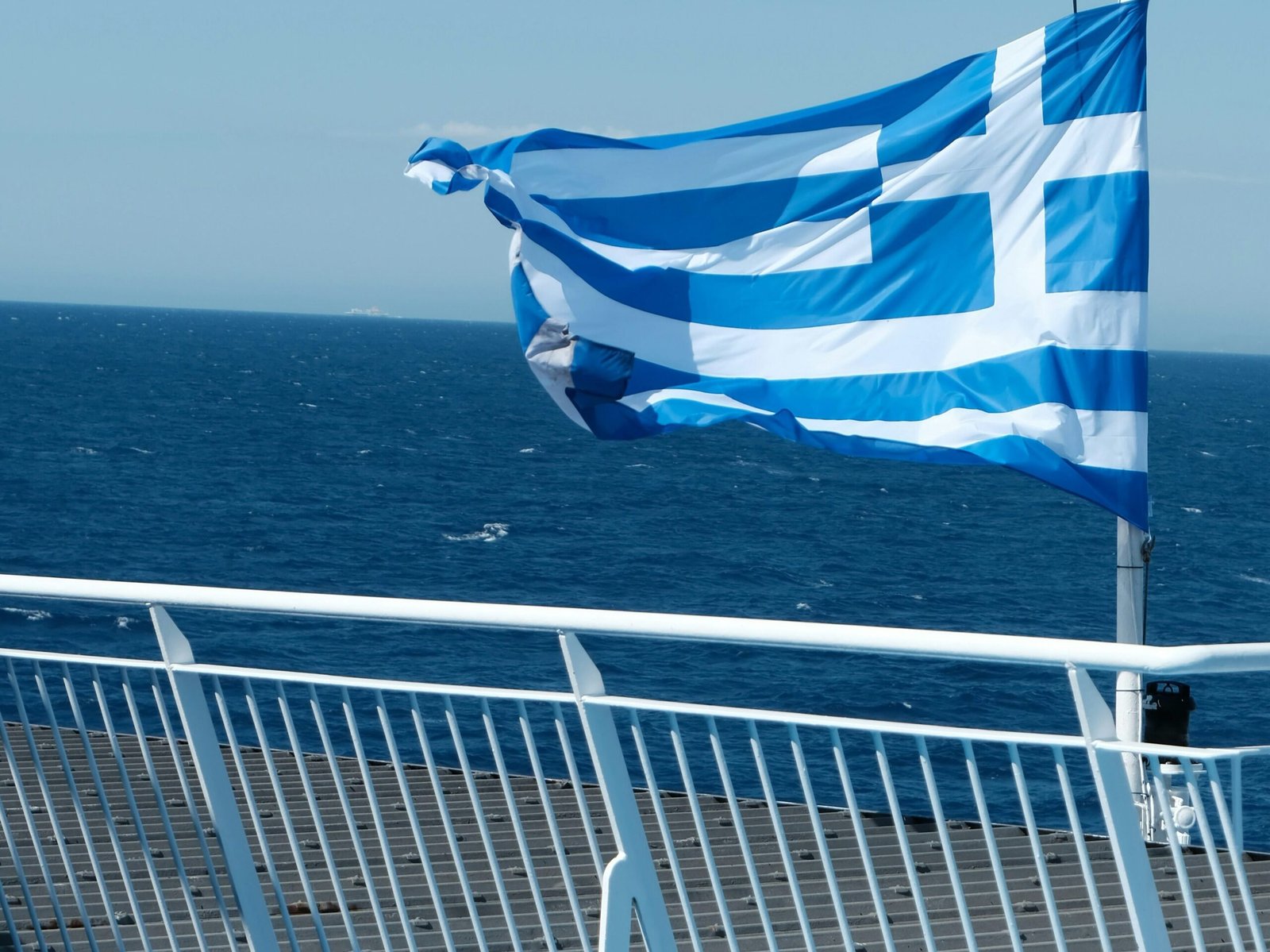 Ferry arriving at Mykonos New Port near Tourlos
