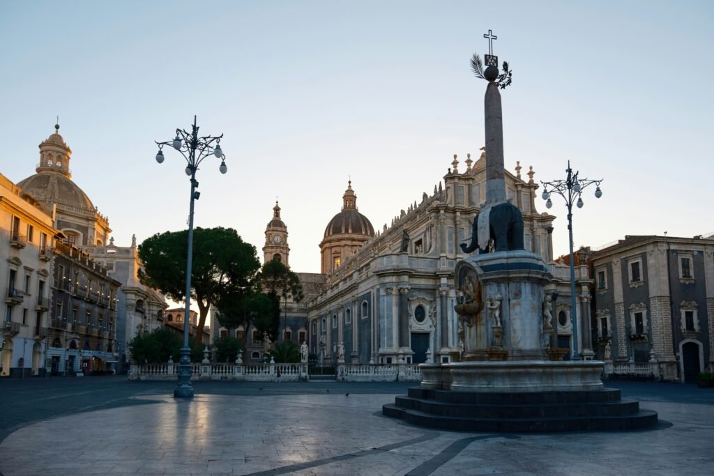 Piazza Navona in Rome with a fountain, obelisk, and historic church facades