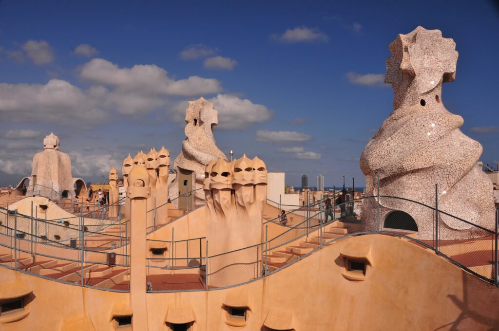 La Pedrera rooftop warrior chimneys in Barcelona