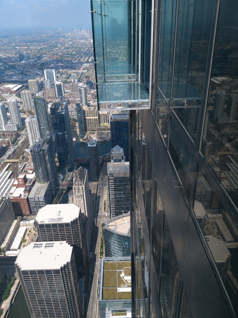 Chicago skyline view from a high observation deck